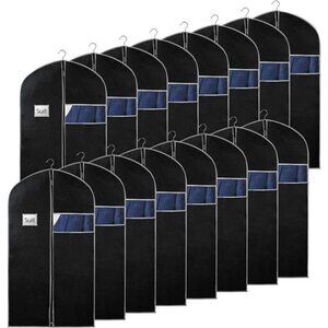 New 40"Suit Bag, Set of 16 Garment Bags for Hanging Clothes, Suit Covers